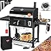 KESSER® Grillwagen BBQ Smoker XXL Holzkohlegrill mit Deckel, Rädern, Edelstahl-Griff, Thermometer, Grillrost, Bürste, Abdeckhaube & Silikon-Pinsel, Standgrill, Kohlegrillwagen