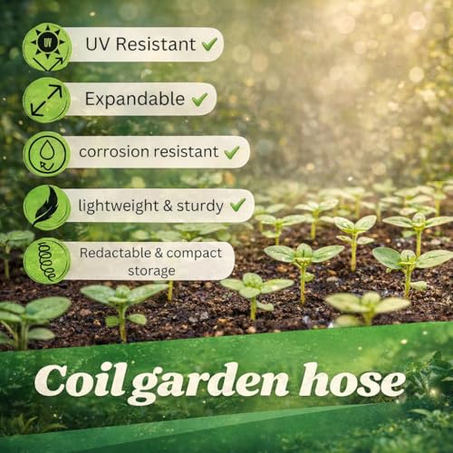 Coil Garden Hose 8 ft, Curly Water Hose with Plastic Connectors, Recoil Garden Water Hose, Retractable, Corrosion Resistant Garden Coil Hose. by Mystic Romance - Used condition - Image 7