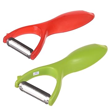 Peeler|Plastic Vegetable Peeler|Fruit Peeler|Non-Slip Handle|Steel Sharp Straight Blade|Y Shaped Peeler|Kitchen Peeler|Pack of 2 (Multicolor)