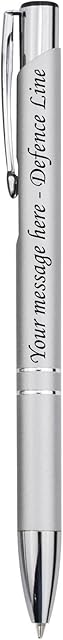 Defence 1 x Personalised Deep Engraved Custom Aluminium Limited Edition Pen | Design A Truly Unique Present | Laser Engraved - Silver
