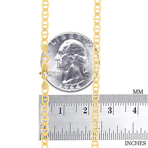 Nuragold 10k Yellow Gold Solid 4mm Anchor Mariner Link Chain Pendant Necklace, Womens Mens Lobster Clasp 16" 18" 20" 22" 24" 26" 28" 30" - Image 5