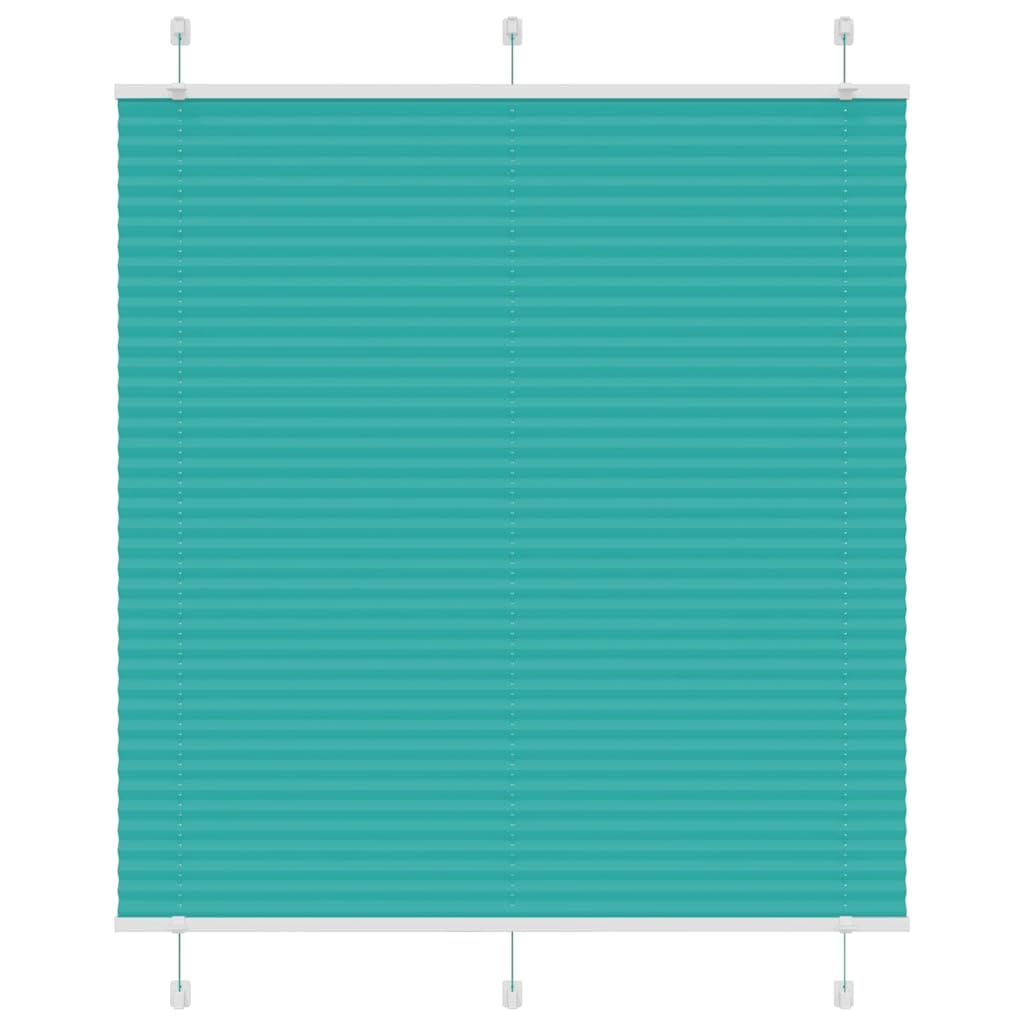 Roleta plisowana, zielona petrol, 120 x 100 cm, szerokość materiału 119,4 cm poliester, ochrona przed spojrzeniami, przepuszczająca światło, zaciemniająca, na zaciski Klemmfix, bez wiercenia
