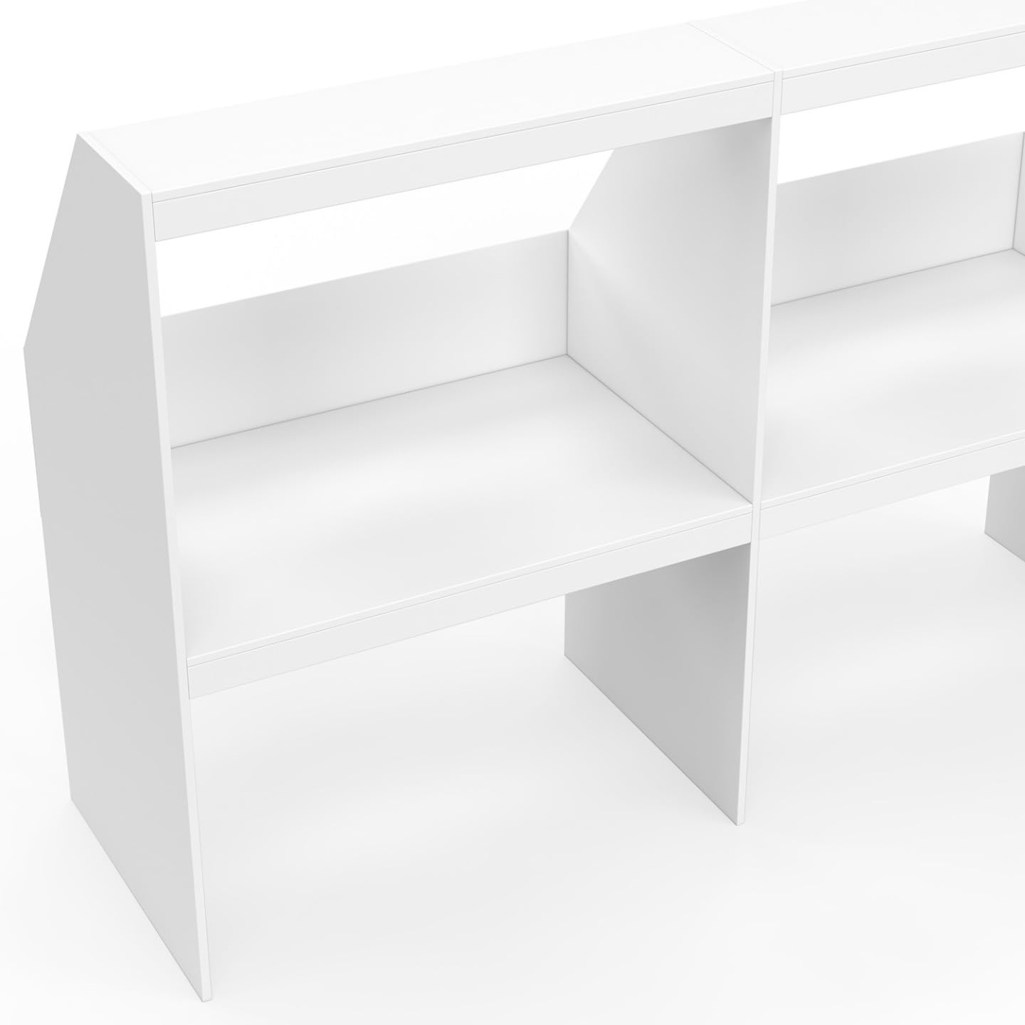 IDMarket - Etagère sous Pente 4 Cases TOMI 160 x 50 x 110/70 cm Blanc