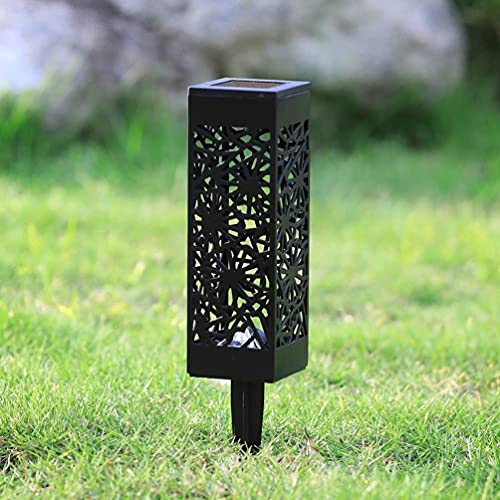 Mobestech 2PCS Ao Ar Livre Gramado Luz Solar para Jardim IP44 À Prova D' Água de Metal Oco Luz Pais