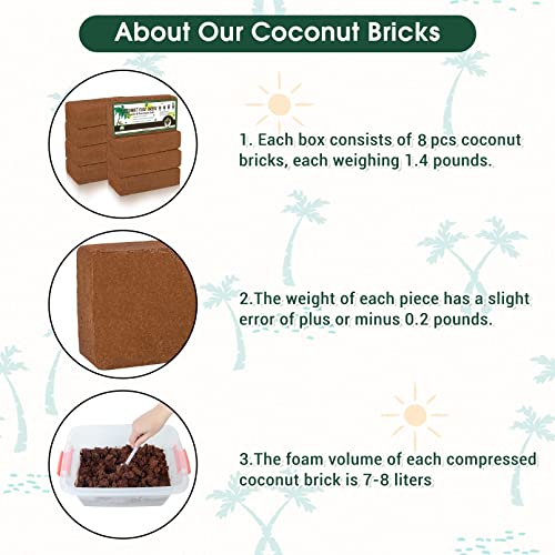11.2Lbs Coco Coir Brick, Coconut Coir Bricks Potting Soil Indoor Plants Organic Potting Soil, Garden Soil Peat Soil Potting Soil For Outdoor Plant Soil Coco Coir Bricks #TOP5