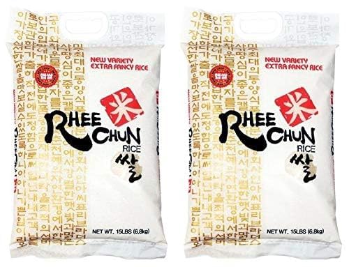 Rhee Chun Extra Fancy New Variety Rice, 15 Pound Pack of 2