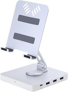 Peiiwdc 11-in-1 Hub/10-in-1 Hub Stand Type-C Dock Station 4K60Hz PD100W Rotary-Folding Holder Laptop Accessory Type-C Docking Station Laptop Accessories