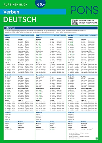 PONS Verben auf einen Blick Deutsch: Die kompakte Übersicht mit Verbeformen und Konjugationen (PONS Auf einen Blick)