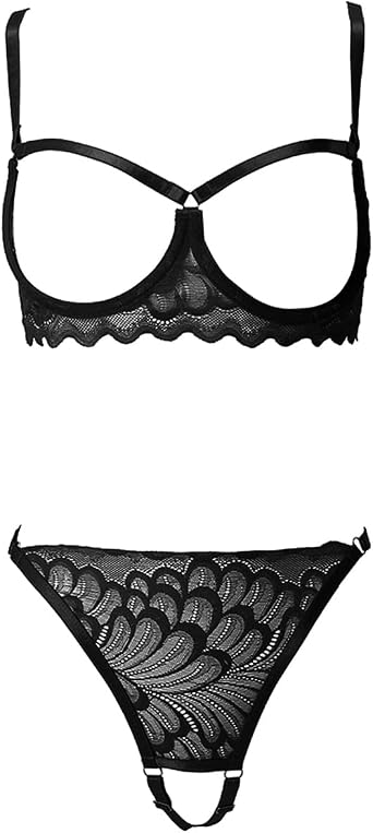 VicSec Women s Lingerie Set 2 Pieces Underwear Sexy Bra and Thong Sleepwear for Women Lingerie Babydoll Lace Bra + G-String Briefs Hot Sexy Lingerie Push Up Set,S-XL