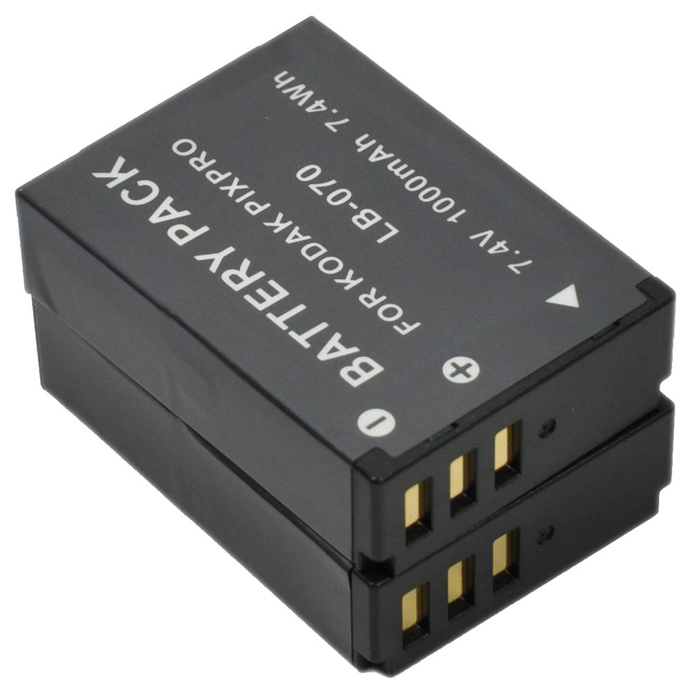 2 baterías LB-070 de repuesto para viajes con cámara EasyShare AZ651 7