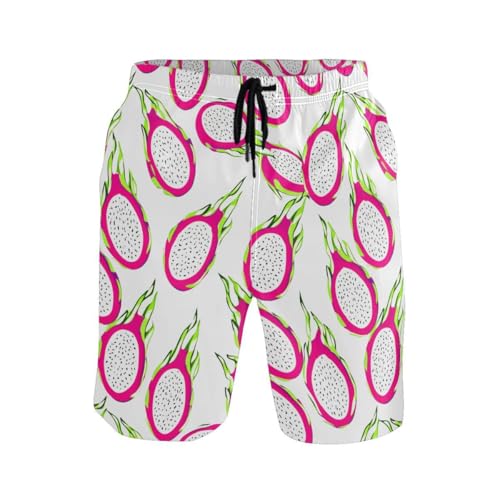 Fruit Pitaya Mens Swim Trunks Quick Dry Beach Shorts with Pocket S 23022072