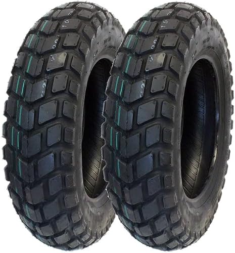 120/90-10 Tire Set of 2, Model P126, Front/Rear | Load Range B, 4PR, Load rating 66, Max 660 lbs, Speed J, 80% road, 20% for off-road, Precision tread