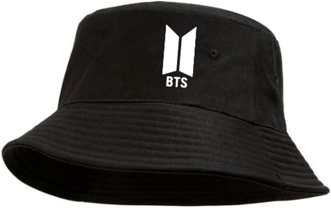 BTS Bucket Hat with BT21 Characters & BTS Logo Print | K-Pop Cotton Bucket Cap | Unisex Hat for Boys, Girls, Men & Women