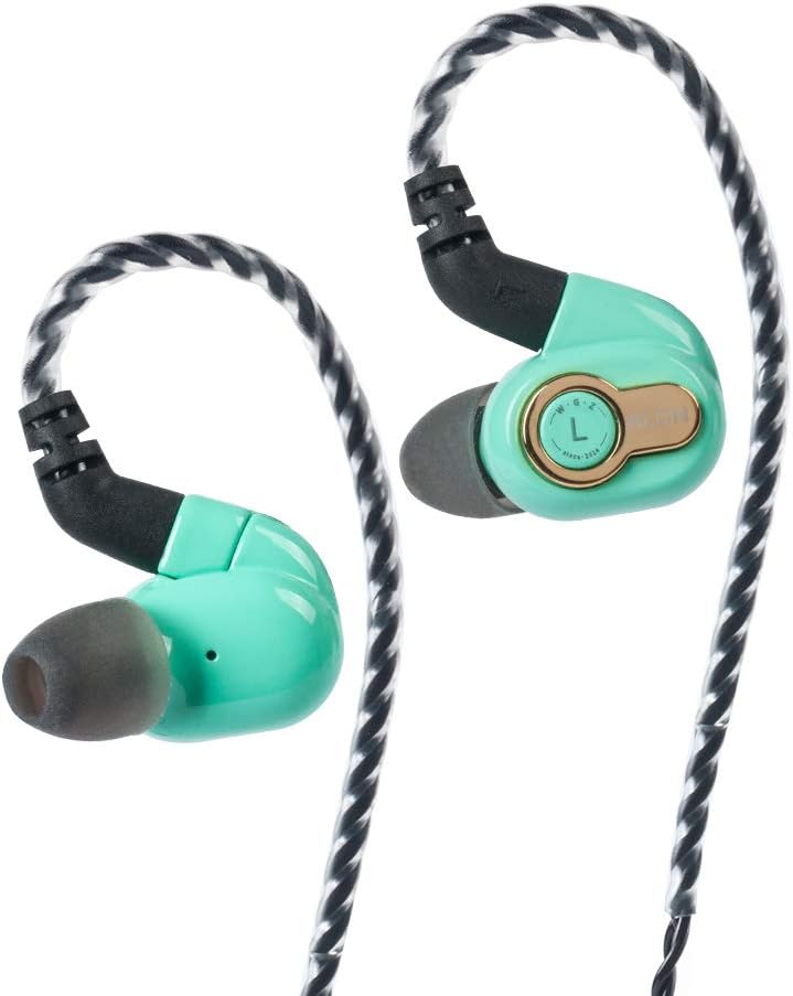 LinsoulBLON BL05S HiFi 10mm Carbon Diaphragm Dynamic Driver in-Ear Earphone IEM with 0.78mm 2pin Detachable Cable (with mic, BL05S-Green)