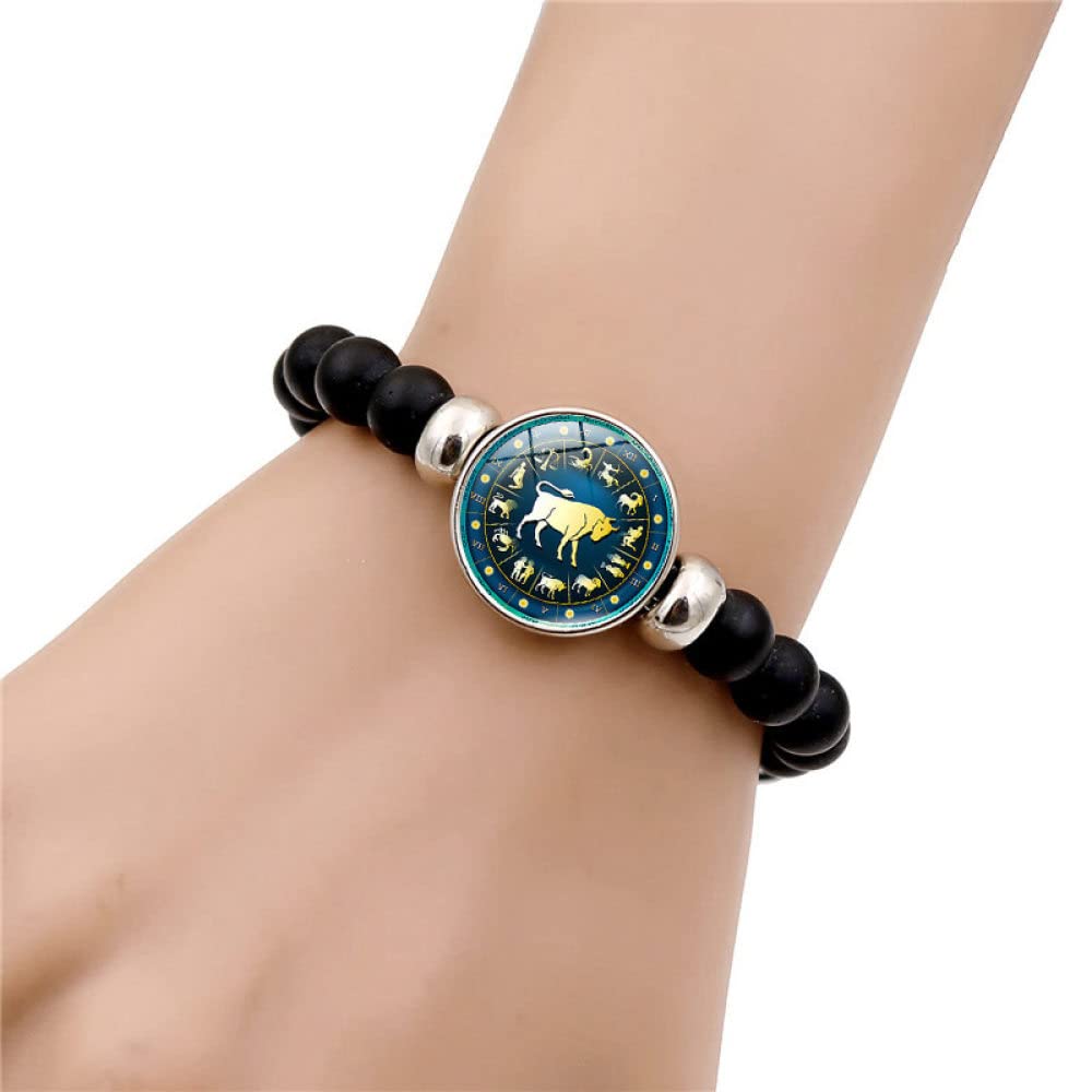 Bracciale Costellazione Luminosa per Coppia - Braccialetti Intrecciati Neri Fatti A Mano per Donna, Bracciale retrò con Perline Multistrato, Oroscopo, Braccialetti Dell'Amicizia, Gioielli, Acquario