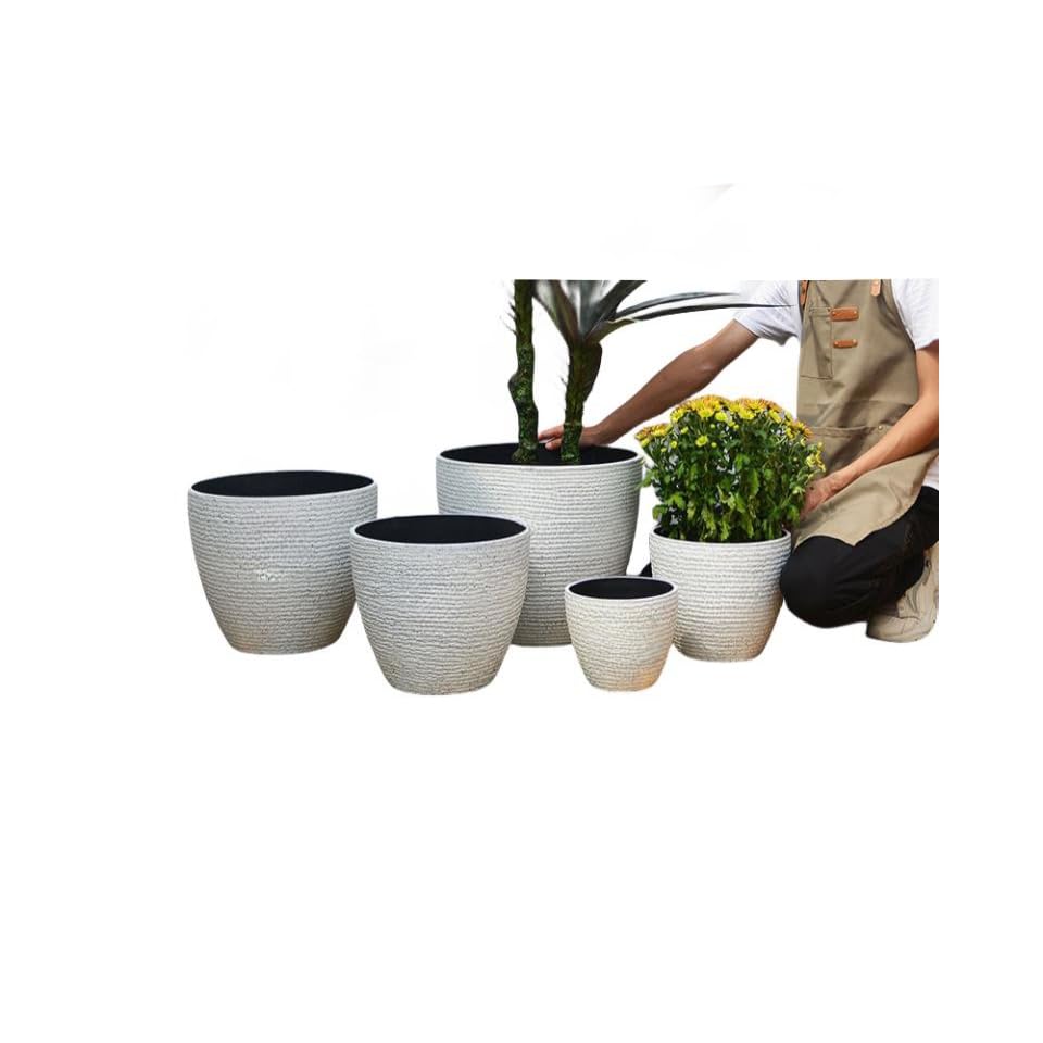 Amazon.co.jp: プランター 大型 おしゃれ 受け皿付き 植木鉢 深型 軽量