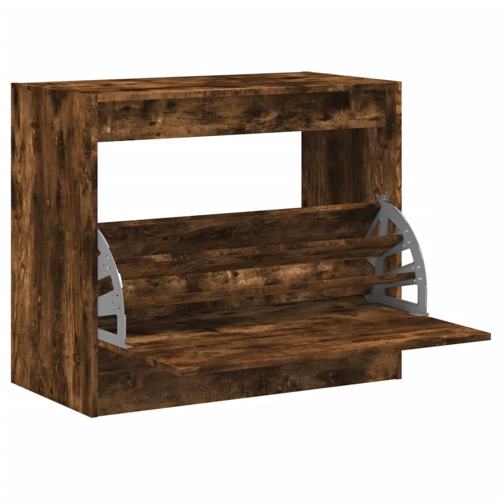 Scarpiera in rovere affumicato, 80 x 42 x 69 cm, in legno