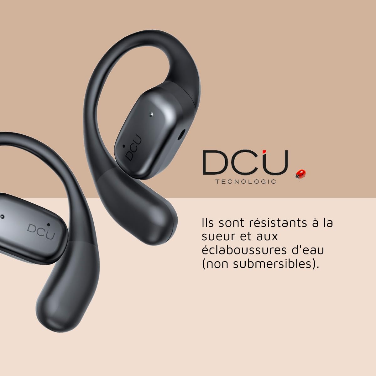 DCU TECNOLOGIC - Ecouteurs sans Fil OWS avec Technologie de Conduction aérienne - Résistant à la Transpiration