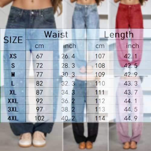 Women's Rhinestone Jeans Plus Size Wide Leg Denim Pants Casual Baggy Sparkly Trousers4