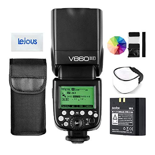 Godox Ving V860II-F TTL 2.4G HSS 1/8000s Li-on Camera Flash Speedlite with Lejous Cleaning Kit for Fuji Fujifilm (Black)