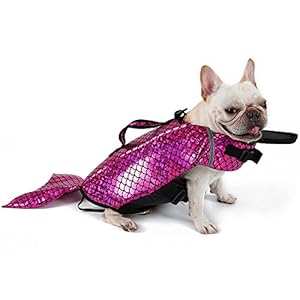 summer holiday Dog Life Jacket Pet zwemvest Mermaid verandert zich in een Teddy Badpak Golden Retriever Zwemkleding (S, Rose)