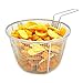 Produktbild Best Utensils Stainless Steel Deep Fry Basket Round Wire Mesh Fruit Strainer With Resting Feet and Long Handle Frying Cooking Tool Food Presentation Tableware, 23 cm Wide and 14cm deep