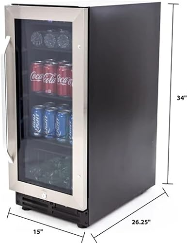 Miniatura 9 de Avanti BCA3115S3S - Enfriador de bebidas con puerta de vidrio, mini refrigerador para 72 latas con cerradura para cerveza, soda, agua, vino con