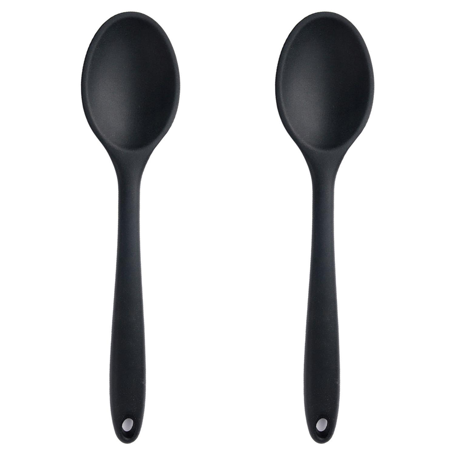 2 Pieces Silicone Cooking Spoons, High Temperature Resistant Silicone Spoons, Kitchen Utensils, Non-Slip Cooking Spoons