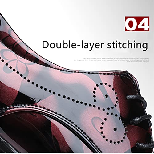 Men's Prince Classic Modern Formal Oxfords Wingtip Lace Up Dress Shoes Business Lace-up Plain Toe Leather Brogue 5