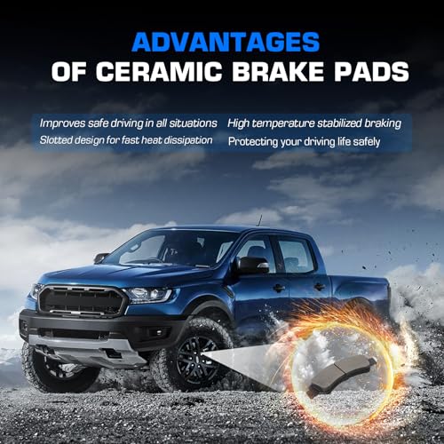 ILONPA Front Semi-metal Disc Brake Pads Set for 05-18 Chevy Silverado 1500 Suburban Express Avalanche Tahoe, for GMC Sierra 1500 Savana Yukon XL, for Cadillac Escalade ESV EXT 4PCS(With Hardware) by ILONPA - Image 4