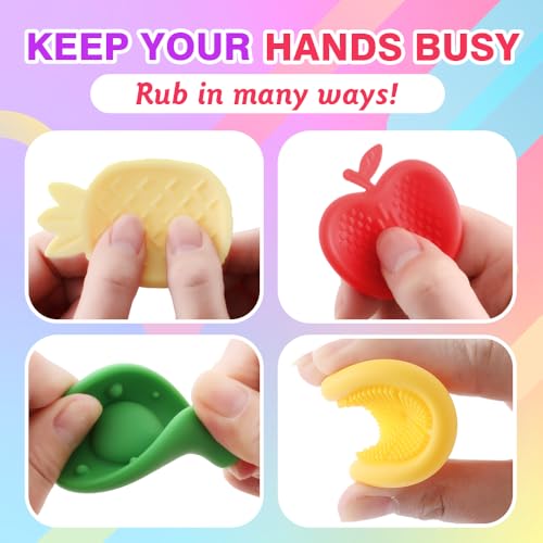 image for ZRENJHUS Sensory Worry Stone for Kids 12 Pack Fruit Shaped Fidget Ston