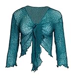 70 % Acryl, 30 % Polyamid Ozmoint Damen Strickjacke, einfarbig, super Stretch, zum Binden, Einheitsgröße, petrol, One size