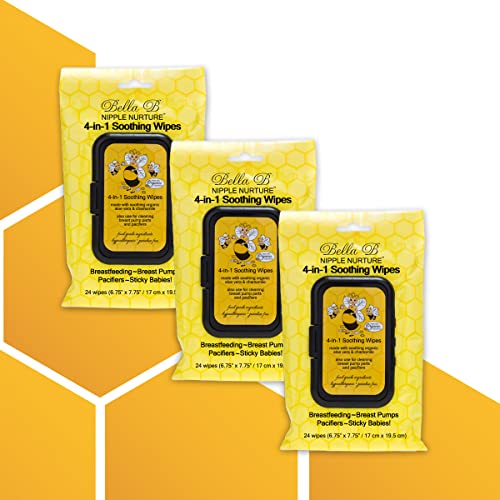 Image of BELLA B Nipple Nurture 3-Piece Breast Wipes, Baby Wipe Bundle - Breast Pump Cleaning Wipes Supplies - Nursing, Breastmilk Wipes