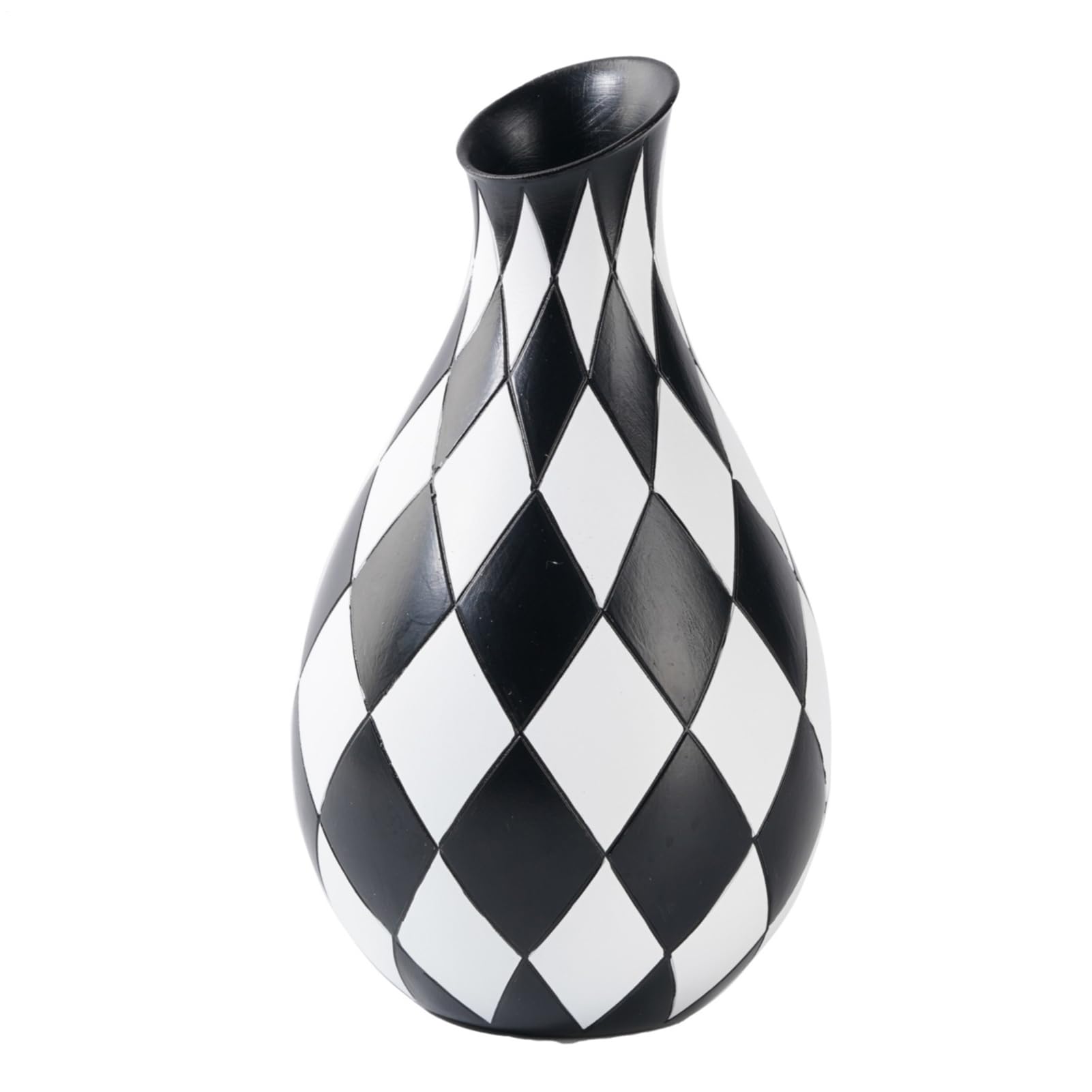 Vase moderne incassable en résine noir et blanc pour table de salle à manger