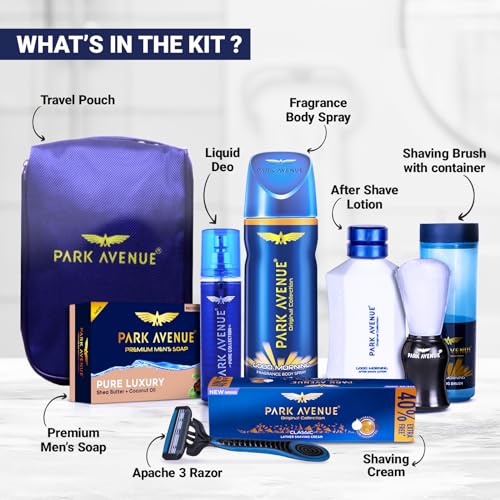 Park Avenue Luxury Grooming Collection 8 in-1 Combo Grooming Kit for Men | Gift Set for Men | Diwali Gift Hampers | Shaving Kit for Men | Shaving Foam | After Shave | Gift... - Image 4