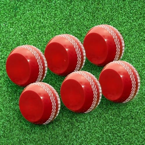 Image of Middling Training Flat Sided incredi Cricket Ball - Red, Nylon Stitched, PVC Exterior, High-Rebound PU Core - Ideal for Training & Matches (Pack of 1)