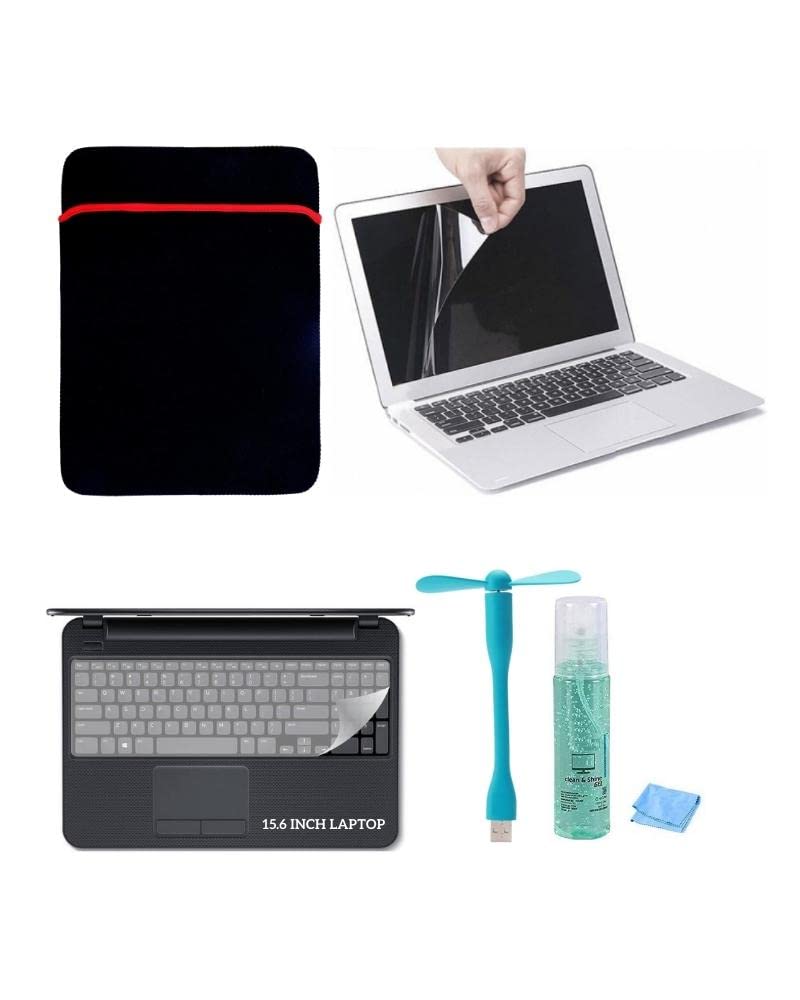 LONAAR 5 IN 1 Neoprene Ultra Soft Fabric 15.6 Inch Laptop Sleeve With Key Guard, Screen Guard, Screen Cleaner Gel & USB Fan Combo Set For All 15.6 Inch Laptop (B0BFFLSD5P) Amazon Price History, Amazon Price Tracker