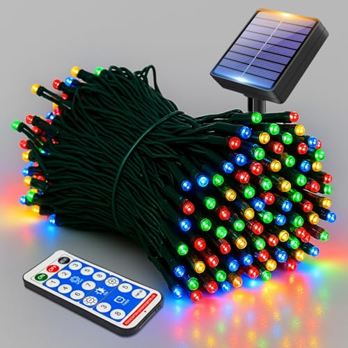 litogo 120 LED Garden Solar Christmas Fairy Lights Outdoor Waterproof with Remote & Timer, 40ft/12m Solar Powered String Tree Lights, 8 Modes for Halloween Decoration,Outside,Camping,Fence,Party