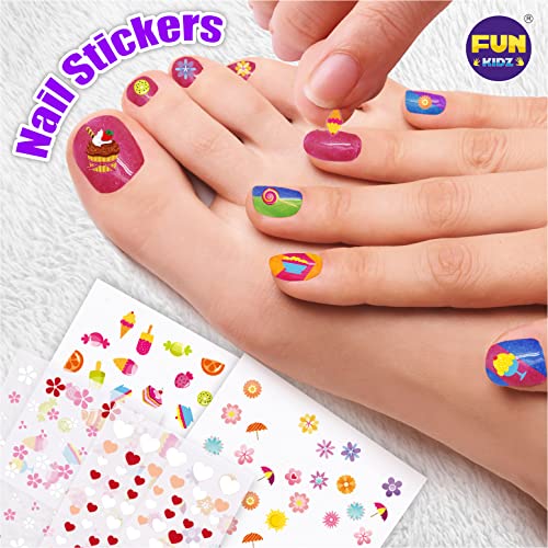 Kids Nail Art Kit For Girls, Funkidz Makeup Nail Studio Kits With Peelable Nail Polish And Nail Dryer Teens Mani Pedi Set Spa Party Favors, 17.91Wx12.4L #TOP7