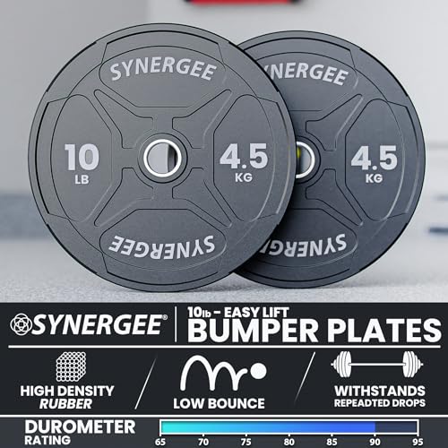 Synergee Bumper Plates – Durable Olympic Weight Plates, Low-Bounce Rubber for Strength Training, Powerlifting, and Functional Workouts. by Synergee - Image 2