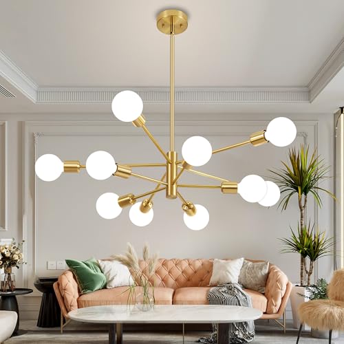 Deyidn Sputnik Chandelier Modern Gold Chandelier Mid Century Ceiling Lighting