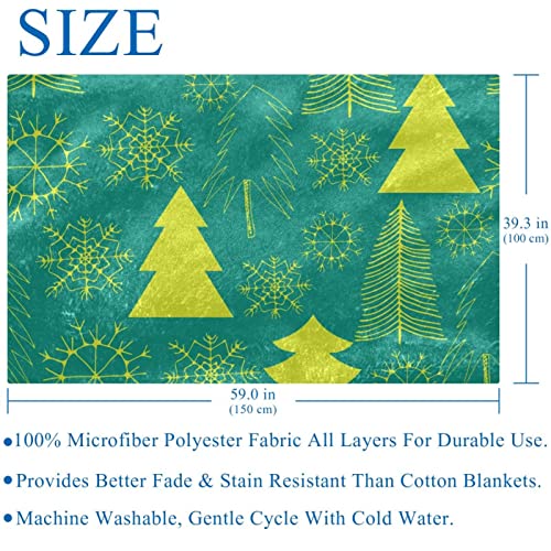 Couverture douce de Noël plaid canapé chaud imprimé main 150x100 cm
