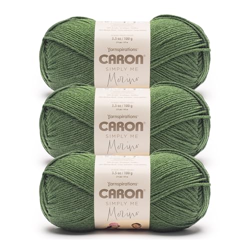 Catálogo para Comprar On-line Lana - los preferidos. 43 Caron Simply Me Merino Albahaca Heather Yarn - Paquete de 3 unidades de 100 g/3.5 oz - 50% acrílico, 50% lana merina, #3 DK (ligero) - 215 yardas - Tejer/Crochet