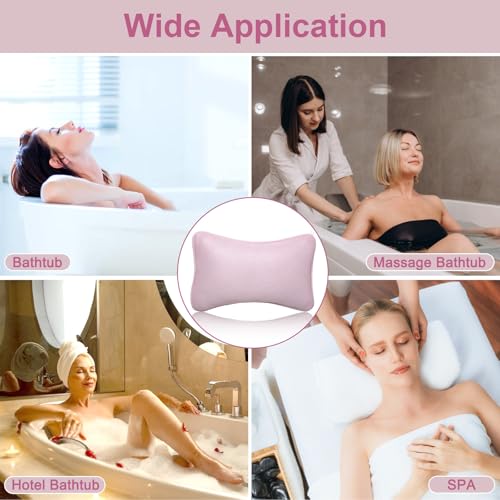 3D Badekissen für Badewanne - Atmungsaktives Badekissen für Frauen, Rechteckiges Badewannenkissen mit 2 Starken Saugnäpfen, Badekisse mit Ergonomischer Passform für Nacken und Rücken
