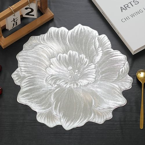 Set de table PVC lot de 8 lavable argenté 38 cm - 2
