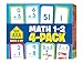 School Zone Math 1-2 4-Pack Flash Cards: 224 Cards, 1st Grade, 2nd Grade, Addition 0-12, Subtraction 0-12, Numbers 1-100, Math War Card Game, Numerical Order, Skip Counting, Ages 4+