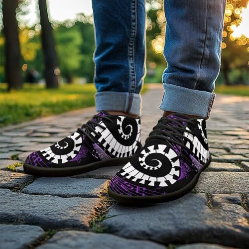 Wide Toe Box Boots Music Note Sneakers for Women Men Fashion Lace-up Shoes Zero Drop Sole Minimalist Barefoot Shoe2