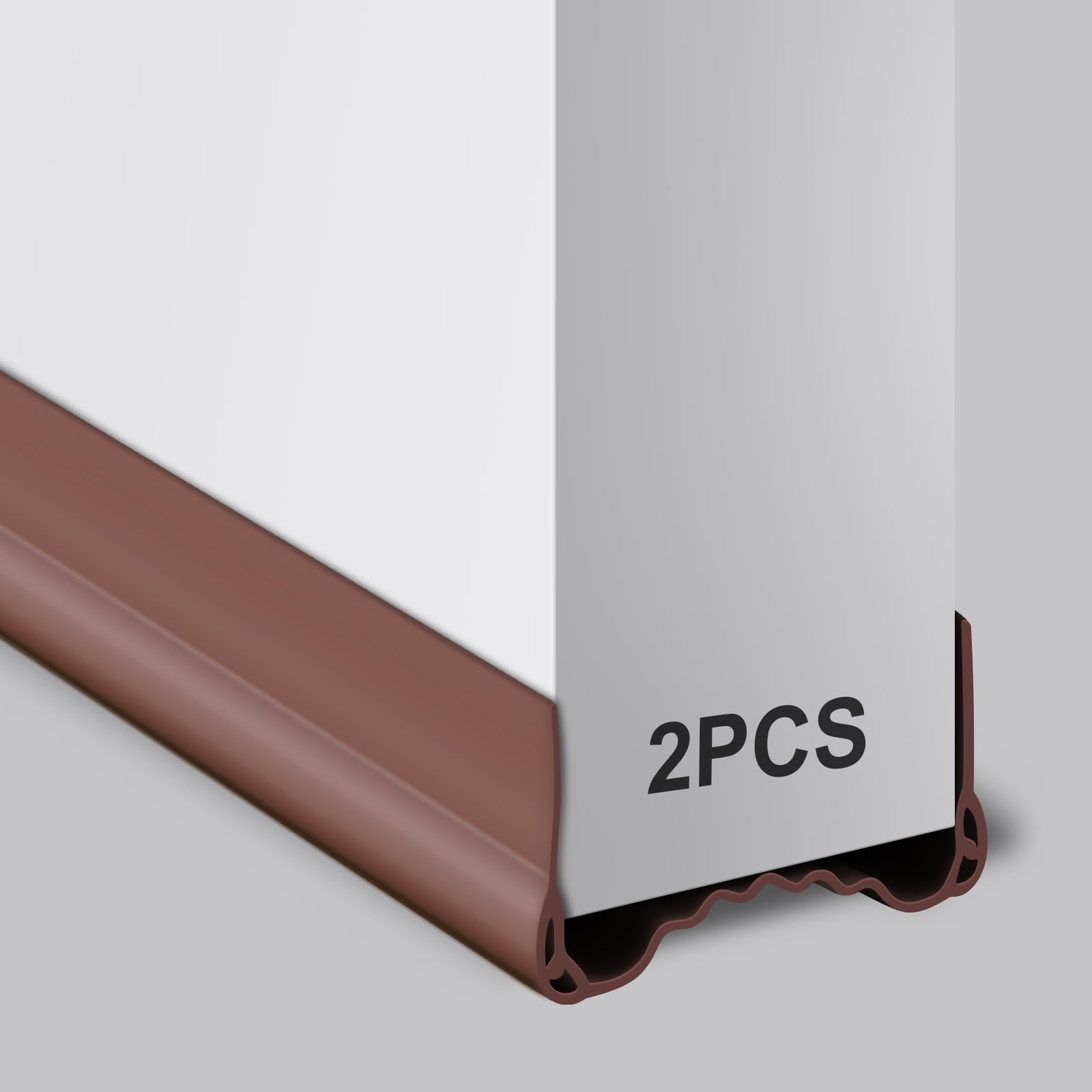 Flintronic 2 piezas Burlete Puerta, Burlete Bajo Puerta Tira, Burlete Bajo Puerta Autoadhesivo Silicona, para Puerta Aislamiento Acústico, Prueba de Viento, Anti-bug de Sellado, Agua(marrón)