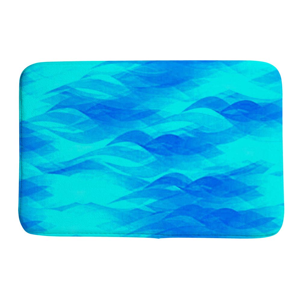 Tapis de bain Azur vagues polaire anti-boulochage pour sol sec et propre