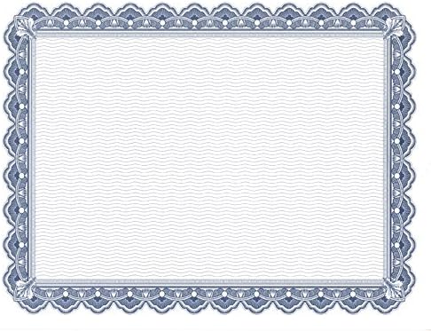 Geographics Parchment Paper Certificates, 8.5 x 11 Inches, Blue Royalty Border, 50 per Pack (22901)
